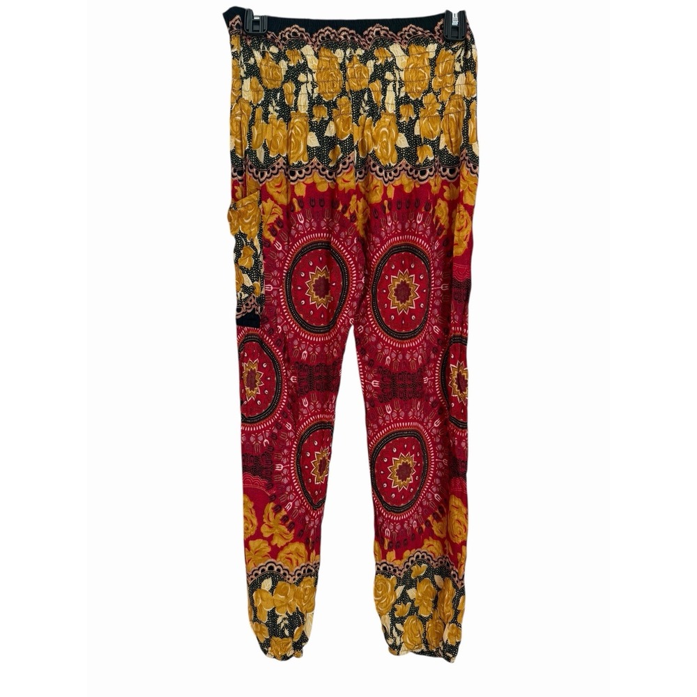 Earthbound Trading Company Harem Boho Pants Womens Small Colorful Hippie Baggy - Picture 2 of 13